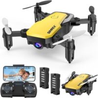 X300C Mini Drone with Camera 720P HD FPV, RC Quadcopter Foldable, Altitude Retain, 3D Flip, Headless Mode, Gravity Lend a hand an eye on and a pair of Batteries, Items for Kids, Adults, Newbie, Yellow